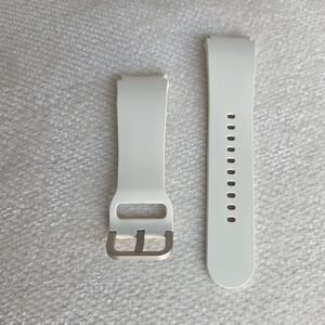Samsung Galaxy Watch Band Fits 4-7 Series, S/M White/Cream W/Silver Buckle, New
